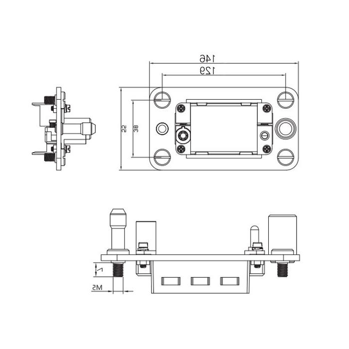 Gas/electric quick change module, suitable for 6 standard modules, H24B-M6-M, 09140241000